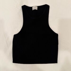 Wilfred Black Cropped Ribbed Tank